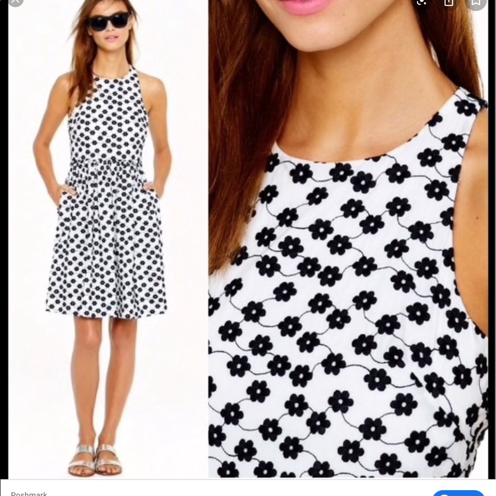 J Crew floral embroidered racer back  dress